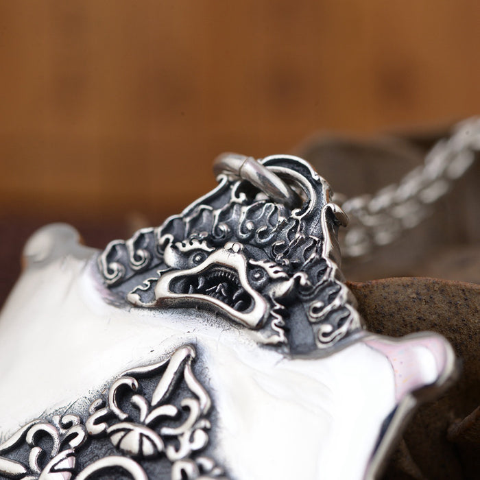 Real Solid 925 Sterling Silver Pendants Vajra Twelve-Animals Amulet Men Fashion Jewelry