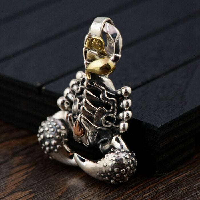 Real Solid 925 Sterling Silver Pendants Scorpion Animals Insects  Fashion Punk Jewelry