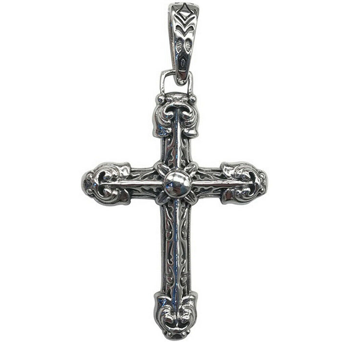Real Solid 925 Sterling Silver Pendants Cross Pattern Amulet Men Fashion Punk Jewelry