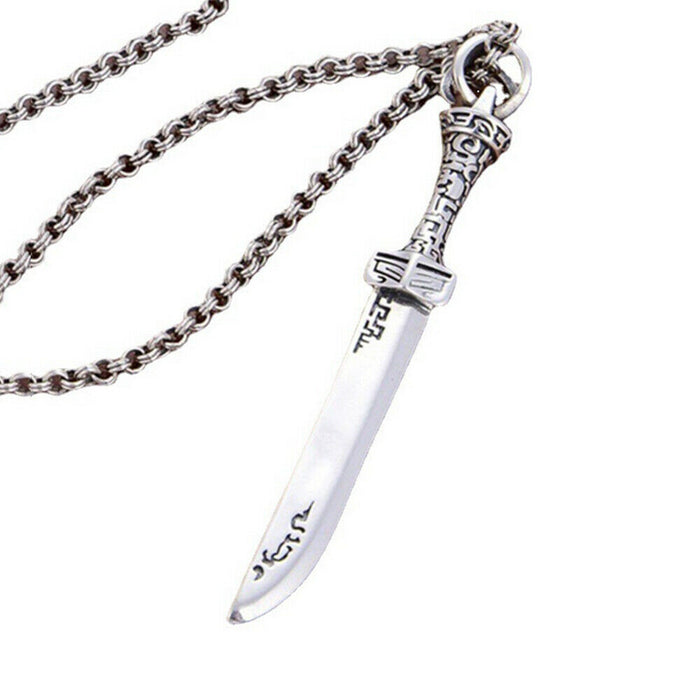 Real Solid 925 Sterling Silver Pendants Sword Dagger Men Fashion Jewelry