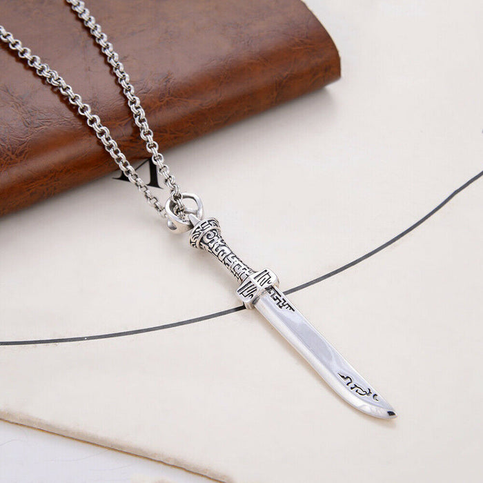 Real Solid 925 Sterling Silver Pendants Sword Dagger Men Fashion Jewelry