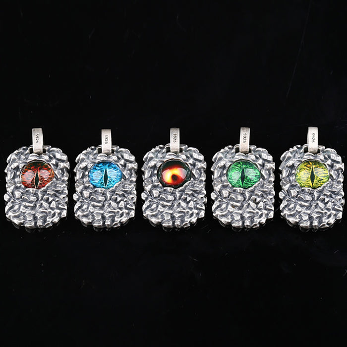 Real 925 Sterling Silver Pendants Earth Eye Multicolored Glass Eyes Men Jewelry