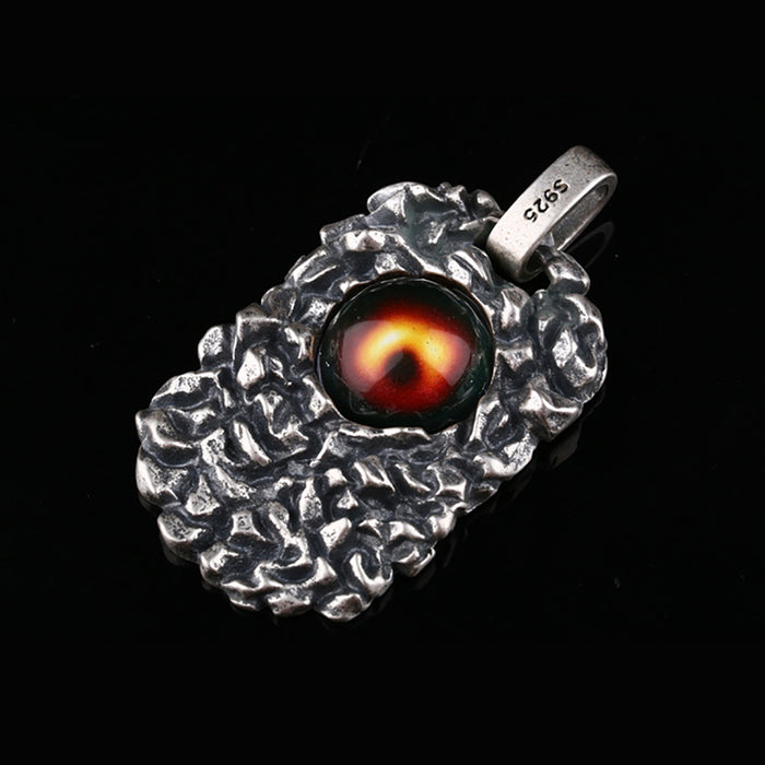 Real 925 Sterling Silver Pendants Earth Eye Multicolored Glass Eyes Men Jewelry