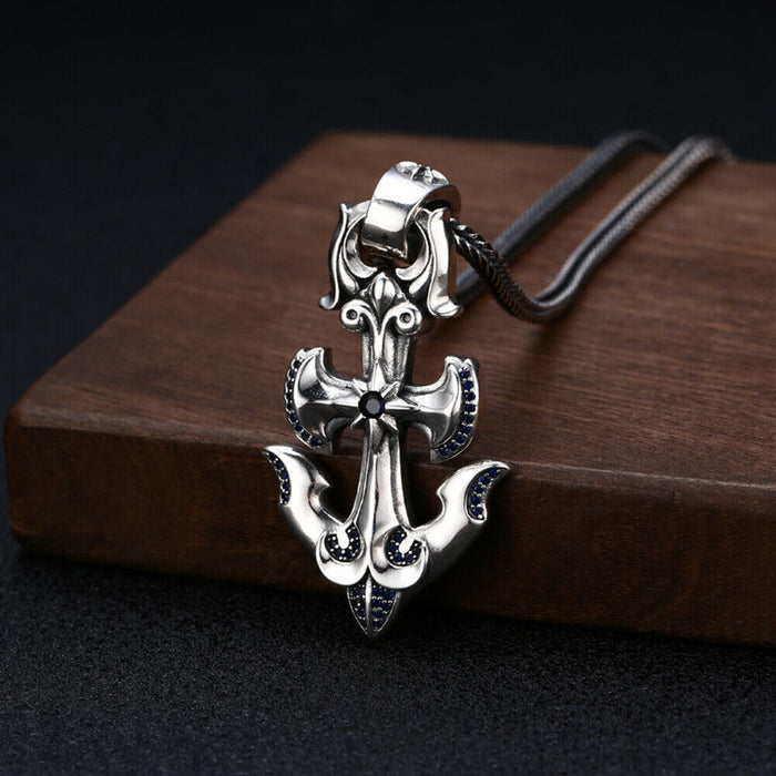 Real 925 Sterling Silver Pendant Jewelry Cross Anchor Six Pointed Star Fashion Jewelry