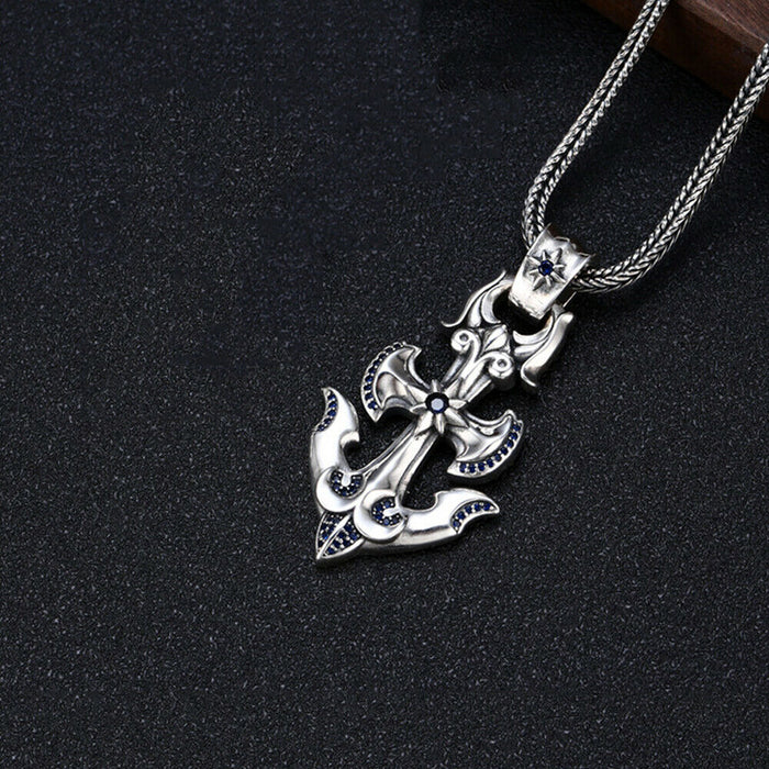 Real 925 Sterling Silver Pendant Jewelry Cross Anchor Six Pointed Star Fashion Jewelry