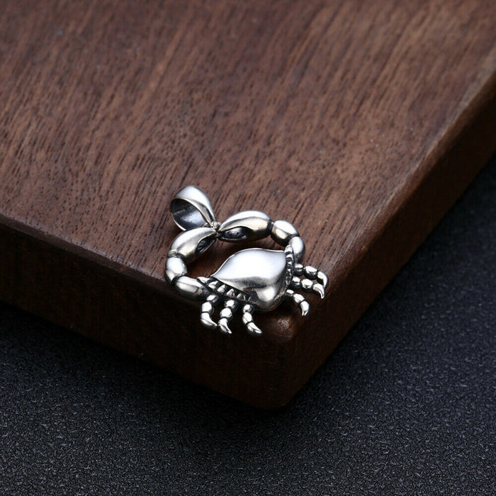 Real 925 Sterling Silver Pendant Animals & Insects Crab Fashion Jewelry