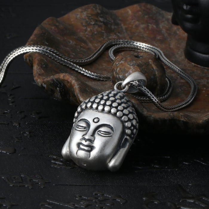 Real Solid 925 Sterling Silver Pendants Buddha Religions Protection Fashion Lucky Jewelry