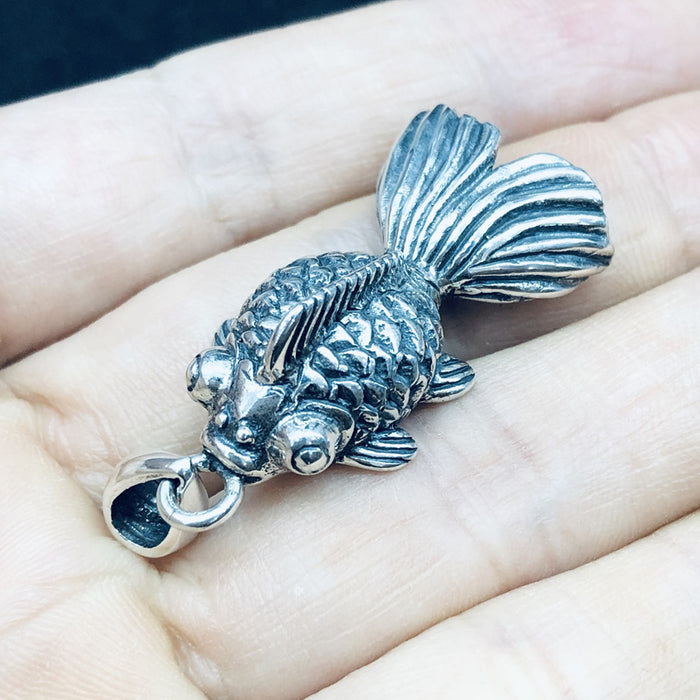 Real Solid 925 Sterling Silver Pendants Animals Koi Carp Fish Fashion Lucky Jewelry
