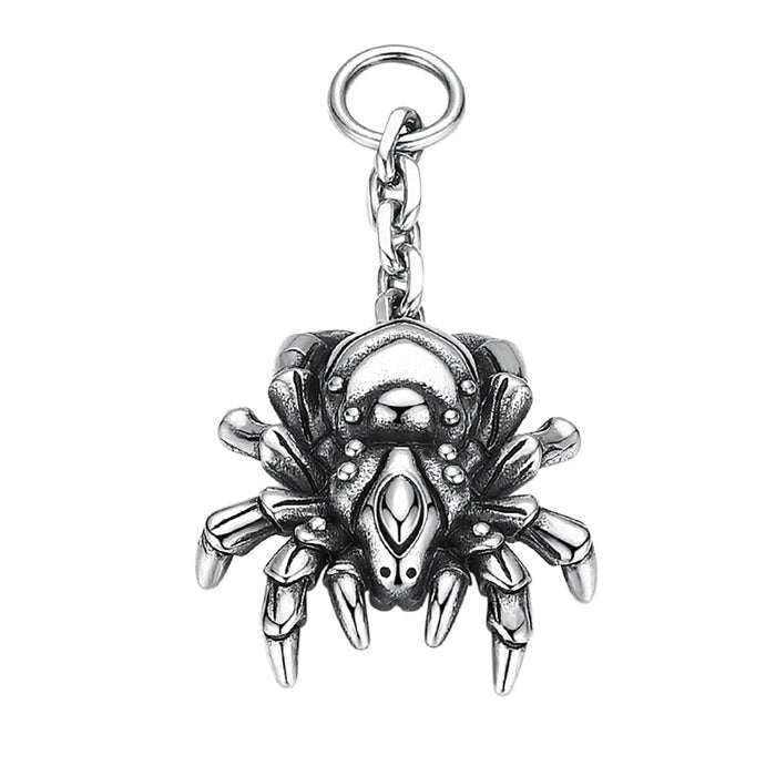 Real Solid 925 Sterling Silver Pendants Animals Spider Gothic Punk Jewelry