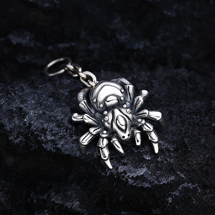 Real Solid 925 Sterling Silver Pendants Animals Spider Gothic Punk Jewelry