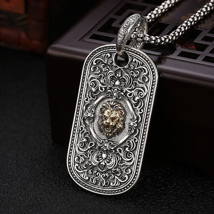 Real Solid 925 Sterling Silver Pendants Animals Lion King Gothic Punk Jewelry