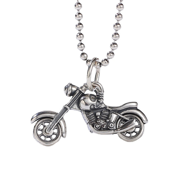 Real Solid 925 Sterling Silver Pendants Motorcycle Vehicles Gothic Punk Jewelry