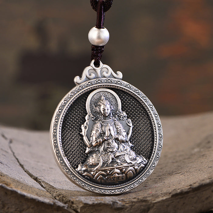 Real Solid 999 Fine Silver Pendants Guanyin Buddha Lucky Elephant Protection Punk Jewelry