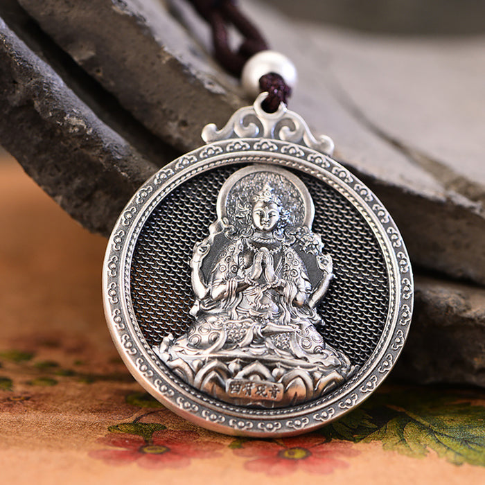 Real Solid 999 Fine Silver Pendants Guanyin Buddha Lucky Elephant Protection Punk Jewelry