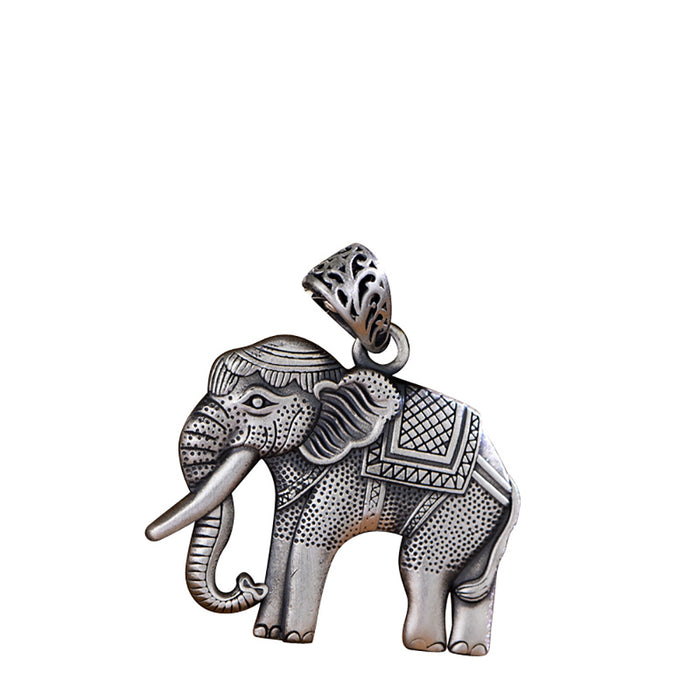 Real Solid 999 Fine Silver Pendants Animals Elephant Fashion Punk Jewelry