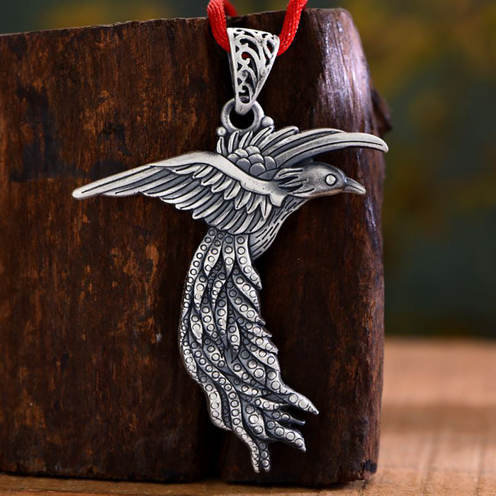 Real Solid 999 Fine Silver Pendants Animals Magpie Bird Fashion Lucky Punk Jewelry