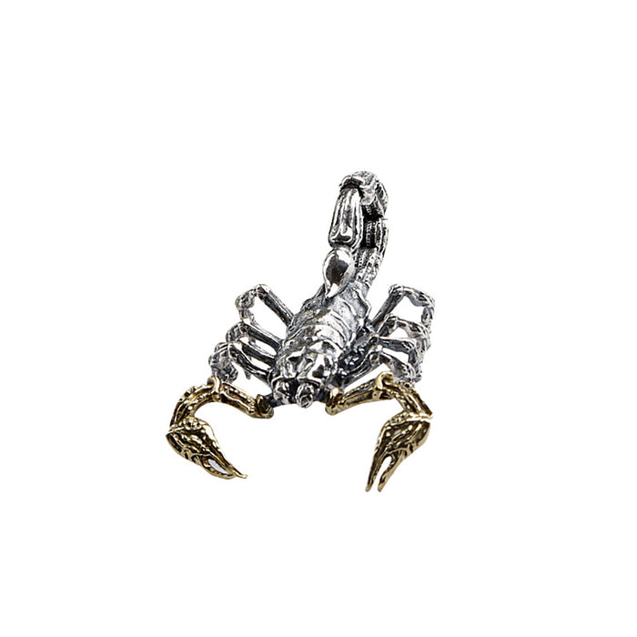 Real Solid 925 Sterling Silver Pendants Animals Scorpion Punk Hip Hop Jewelry