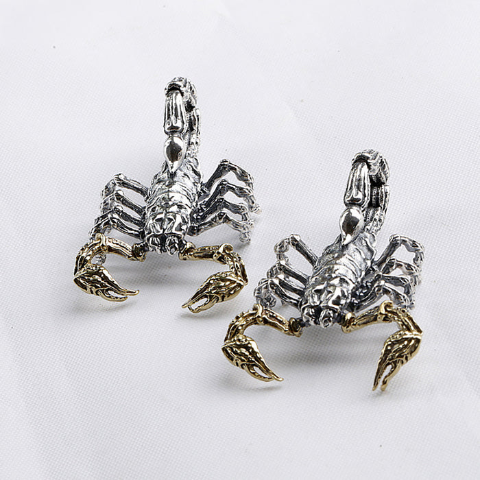 Real Solid 925 Sterling Silver Pendants Animals Scorpion Punk Hip Hop Jewelry