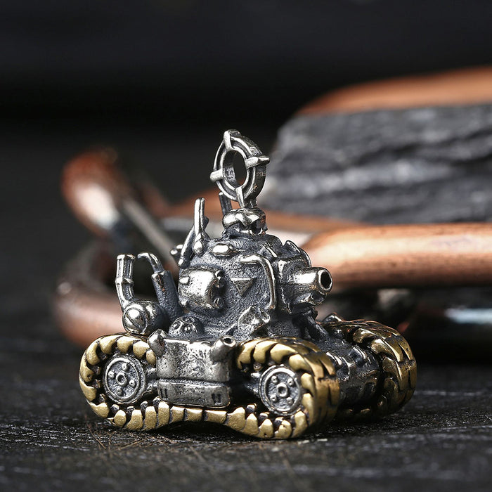 Real Solid 925 Sterling Silver Pendants Tank Military Vehicles Gothic Punk Jewelry