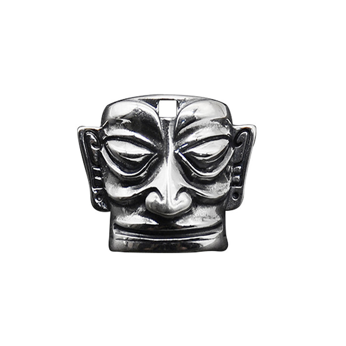 Real Solid 925 Sterling Silver Pendants Mask Punk Retro Jewelry