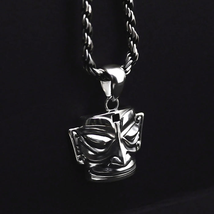 Real Solid 925 Sterling Silver Pendants Mask Punk Retro Jewelry