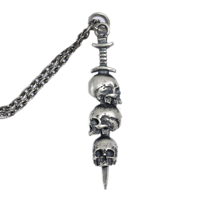 Real Solid 925 Sterling Silver Pendants Sword Skeletons Skulls Gothic Punk Jewelry