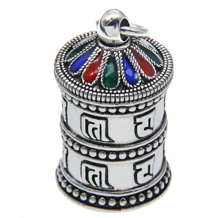 Real Solid 990 Fine Silver Pendants Ghau Prayer Box Protection Om Mani Padme Hum Punk Jewelry