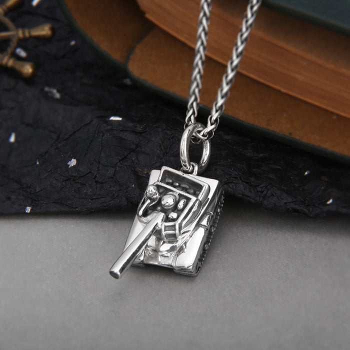Real Solid 925 Sterling Silver Pendants Tank Military Vehicles Gothic Punk Jewelry Gun Can Rotate