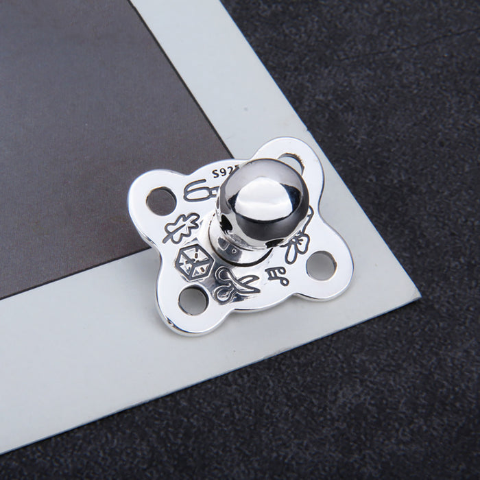 Real Solid 925 Sterling Silver Pendants Mushroom Nipple Scissor Tree Music Note Punk Jewelry