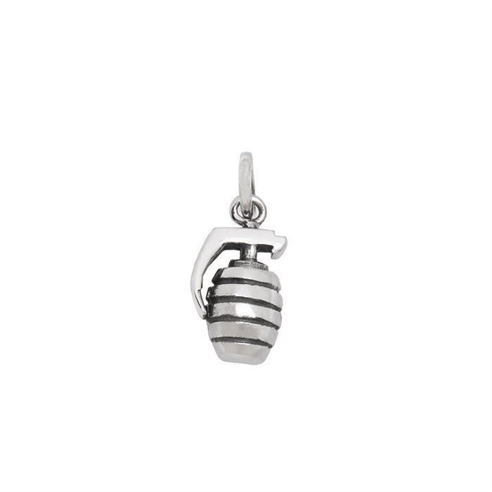 Real Solid 925 Sterling Silver Pendants Gun M4A1 Automatic Rifle Frag Grenade Punk Jewelry
