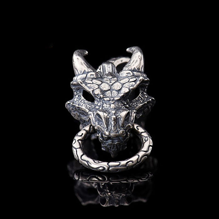 Real Solid 925 Sterling Silver Pendants Animals Dragon Head Gothic Punk Jewelry