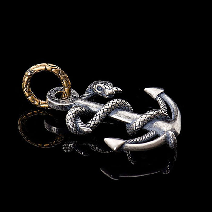 Real Solid 925 Sterling Silver Pendants Animals Snake Anchor Fashion Gothic Punk Jewelry