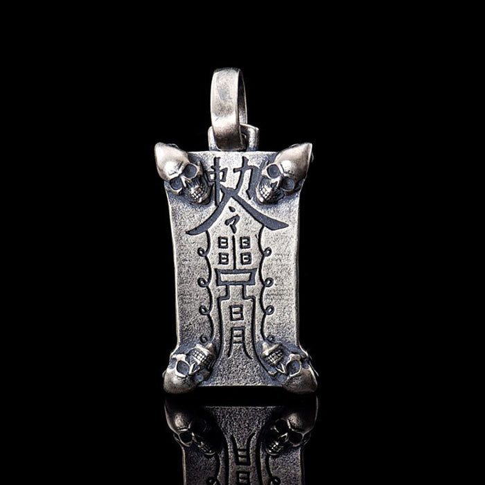 Real Solid 925 Sterling Silver Pendants Skulls Runes Amulet Gothic Punk Jewelry