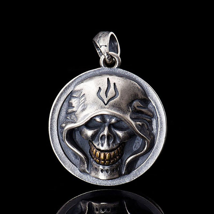Real Solid 925 Sterling Silver Pendants Skulls Dark Knight Gothic Punk Jewelry