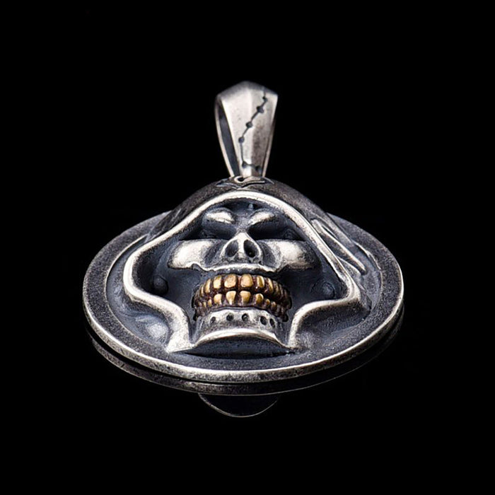 Real Solid 925 Sterling Silver Pendants Skulls Dark Knight Gothic Punk Jewelry