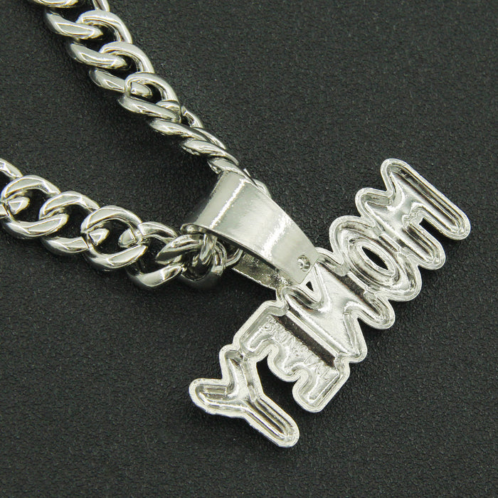 Fashion Hip Hop Diamond Necklace Pendant Punk Jewelry Letters MONEY Miami Cuban Chain 20"
