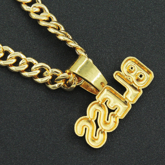 Fashion Hip Hop Diamond Necklace Pendant Punk Jewelry Letters BLESS Miami Cuban Chain 20"