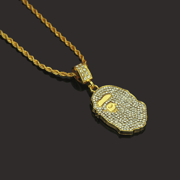 Fashion Hip Hop Diamond Necklace Pendant Asymmetrical Punk Jewelry Twist Chain 30"
