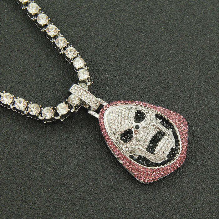 Fashion Hip Hop Diamond Necklace Pendant Skeletons Skulls Punk Jewelry Gold Plated 20"