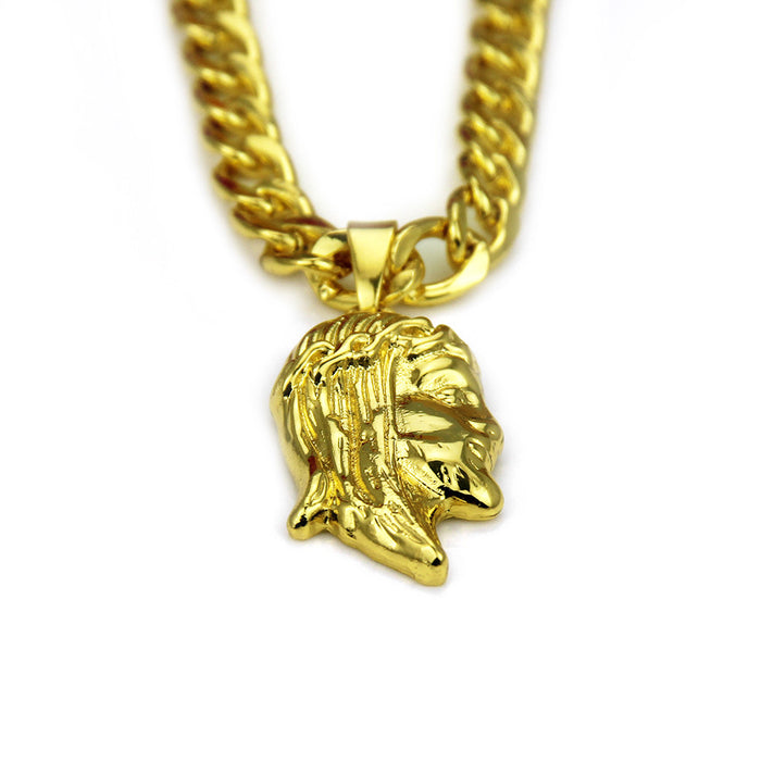Fashion Hip Hop Necklace Pendant Man Image Punk Jewelry Miami Cuban Chain 30"