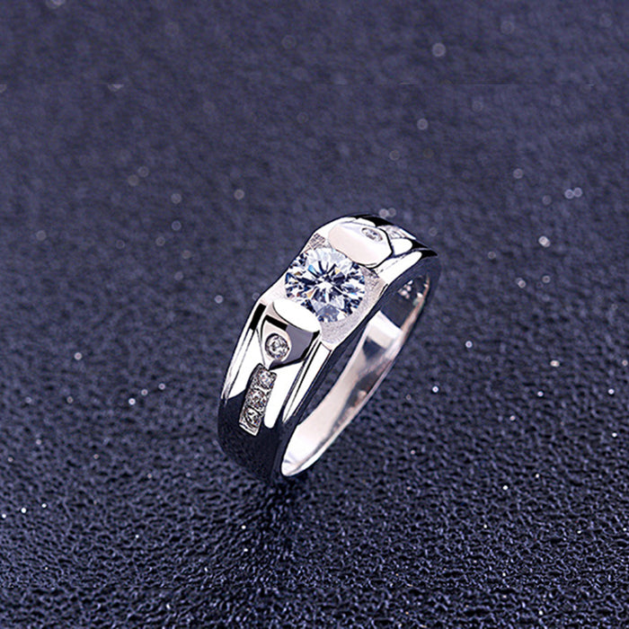 Real Solid 925 Sterling Silver Engagement Ring Cubic Zirconia Fashion Wedding Jewelry Size 8-12