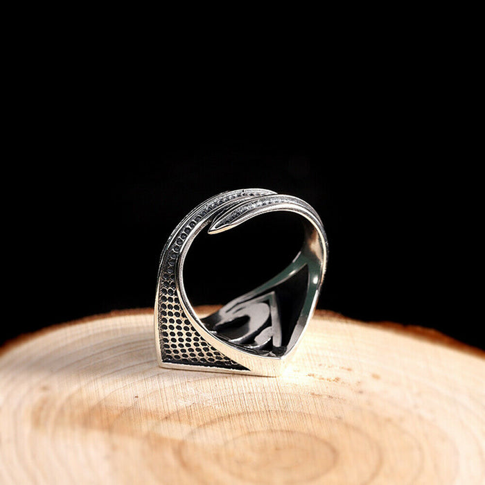 Real Solid 925 Sterling Silver Rings Superman Superhero Hip Hop Jewelry Open Size Adjustable