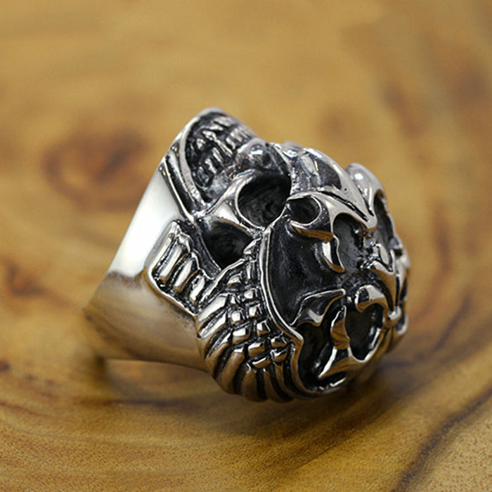Real Solid 925 Sterling Silver Rings Skeletons & Skulls Gothic Hip Hop Jewelry Size 8.5-10.5