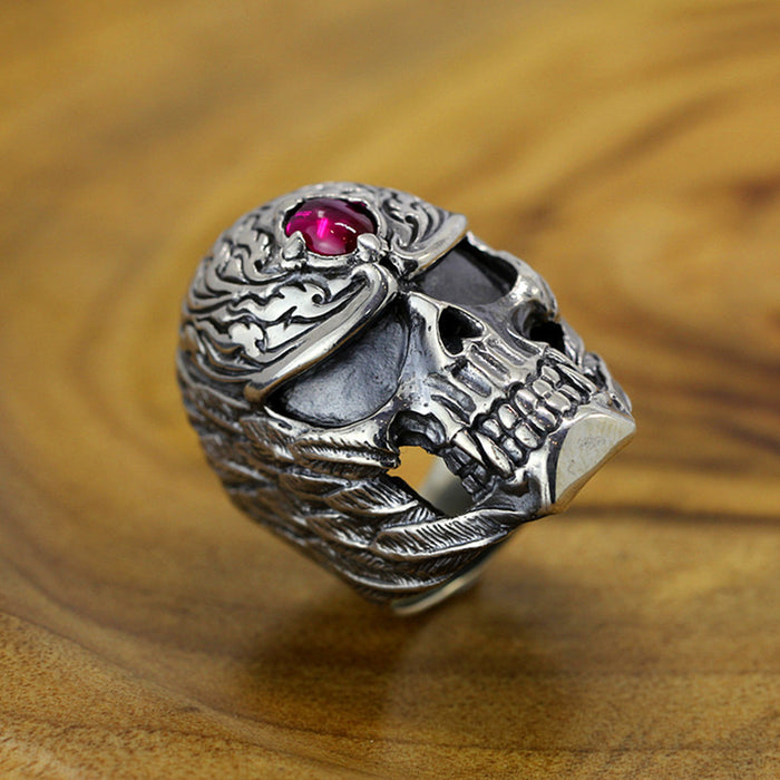 Real Solid 925 Sterling Silver Corundum Rings Skeletons & Skulls Gothic Hip Hop Punk Jewelry Size 8-10.5