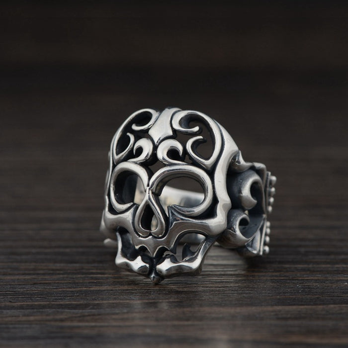 Real Solid 925 Sterling Silver Rings Skeletons & Skulls Heart Gothic Punk Jewelry Size 9-13