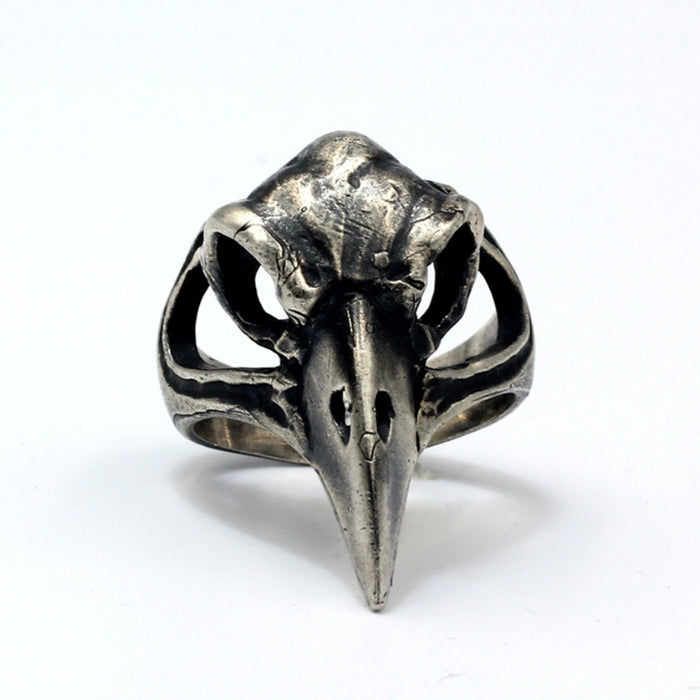 Real Solid 925 Sterling Silver Ring Skulls Bird Animals Gothic Punk Jewelry Size 8 9 10 11