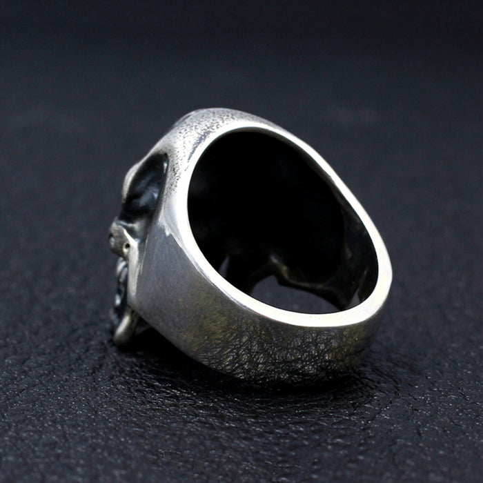 Men's Punk Real Solid 925 Sterling Silver Ring Skeletons Skulls Gothic Hip Hop Jewelry Size 7-11