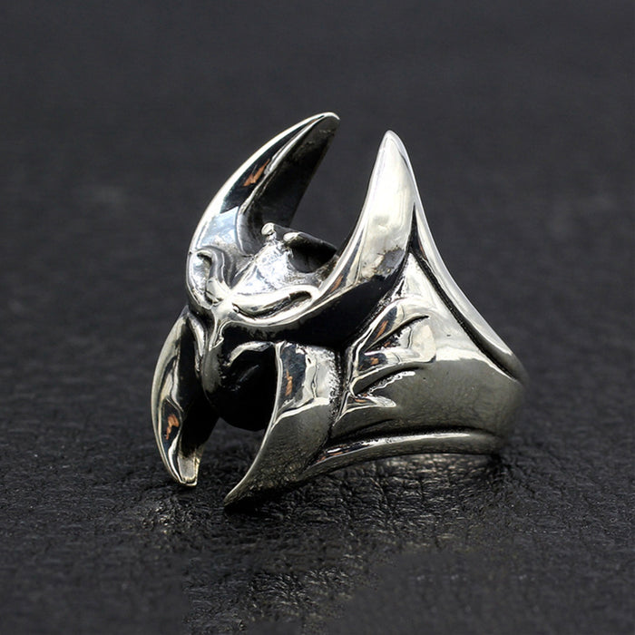 Real Solid 925 Sterling Silver Ring Animals Bat Batman Bat Gothic Punk Jewelry Size 8 9 10 11 12