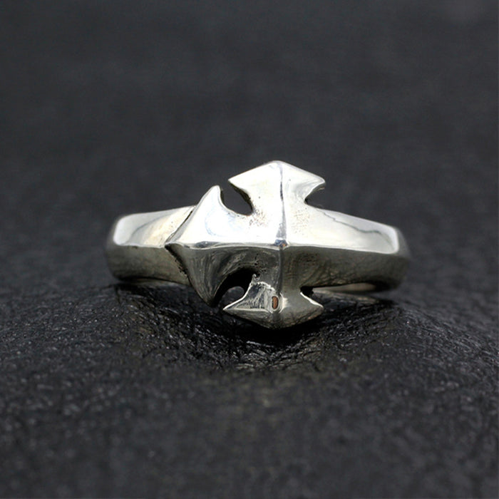 Real Solid 925 Sterling Silver Ring Cross Arrow Sword Punk Jewelry Size 7 8 9 10 11