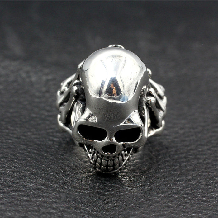 Heavy Real Solid 925 Sterling Silver Ring Skulls Hand Gothic Punk Jewelry Size 7 8 9 10 11